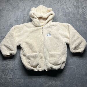 Like A Doll Jacket Faux Fur Women’s Size Small Color Ivory Hooded with Ears